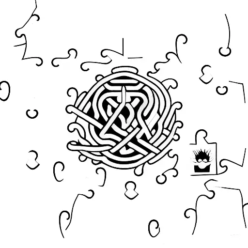 puzzle hand tattoo design idea