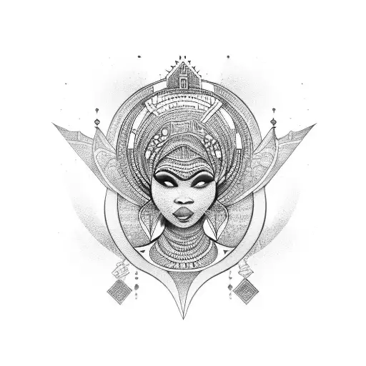 african goddess tattoo design idea