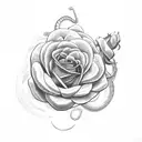snake with roses tattoo design idea