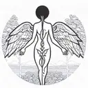 Garden of eden tree of life with the good and evil angel  tattoo design idea