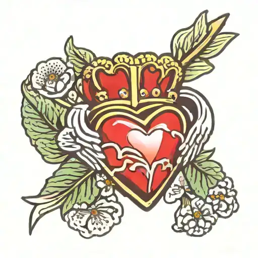 claddagh with bleeding heart tattoo design idea