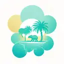 sun, wave, palm tree, CA bear, dog paw, hearts, logo RAM tattoo design idea