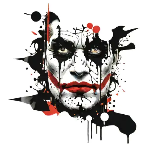 Joker face tattoo design idea