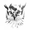 osprey portrait elements planets tattoo design idea