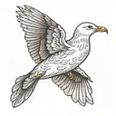 small seagull flying tattoo design idea
