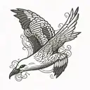 small seagull flying tattoo design idea