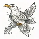 small seagull flying tattoo design idea