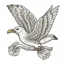 small seagull flying tattoo design idea