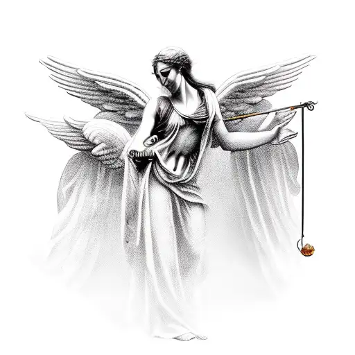 Ancient Greece angels and Colosseum  tattoo design idea