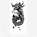 a dragon and a wolf tattoo design idea