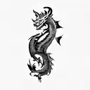 a dragon and a wolf tattoo design idea