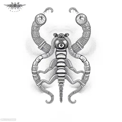 The long centipede has eyes on its back tattoo design idea