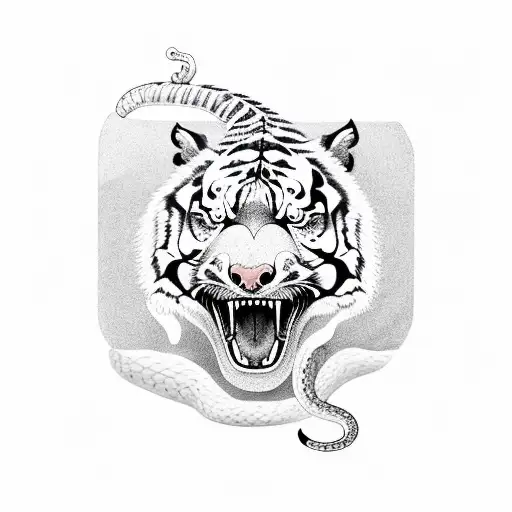 tiger, horse, snake, and pig arranged in a diamond tattoo design idea