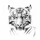 a tiger next to a horse next to a snake next to a pig tattoo design idea