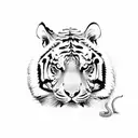 a tiger next to a horse next to a snake next to a pig tattoo design idea