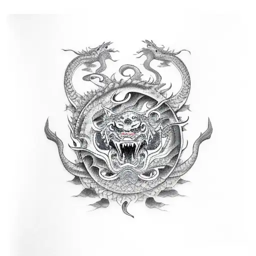 Dragon & Tiger tattoo design idea