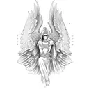 alas de angel con espada  tattoo design idea