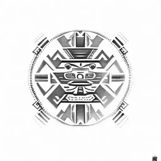  aztec tribal tattoo design idea