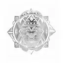 psychedelic aztec tribal tattoo design idea