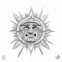  aztec sun tattoo design idea