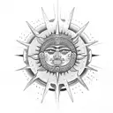  aztec sun tattoo design idea