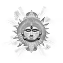  aztec sun tattoo design idea