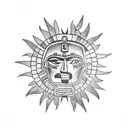  aztec sun tattoo design idea
