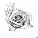 Broken watch with a rose tattoo design idea