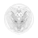 kirin in circular  tattoo design idea