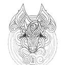 kirin in circular  tattoo design idea
