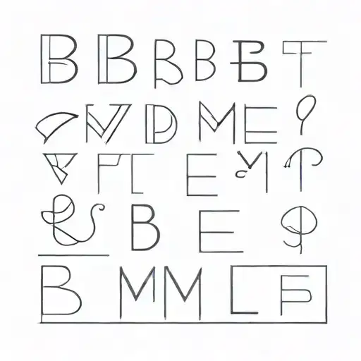 letters B,M,L,E,P tattoo design idea