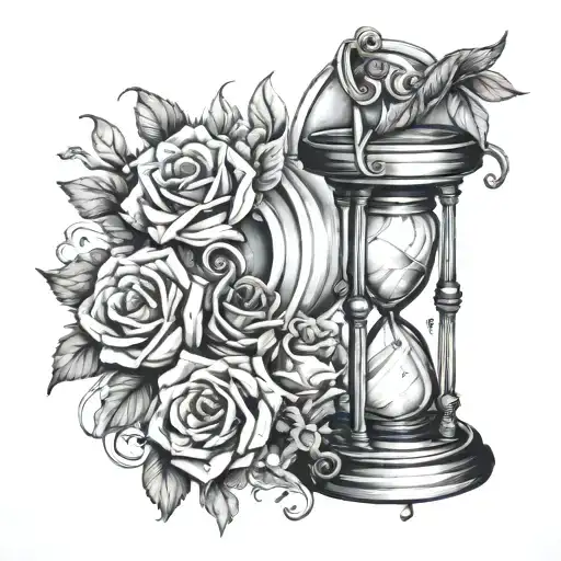  wedding scene in hourglass tattoo design tattoo design idea