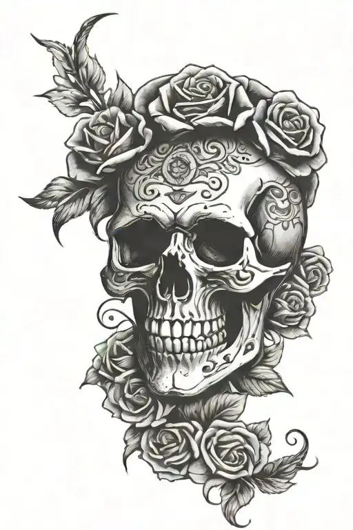 skull turbo rose bmw f20 tattoo design idea