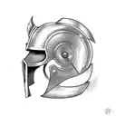 Spartan helmet seen from the front tattoo design idea