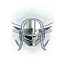 Spartan helmet seen from the front tattoo design idea