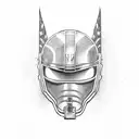 Spartan helmet seen from the front tattoo design idea
