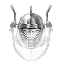 Spartan helmet seen from the front tattoo design idea