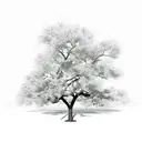 Oak tree with only 34 gree leafs tattoo design idea