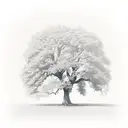 Oak tree with only 34 gree leafs tattoo design idea