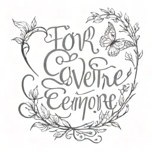 for, evermore written tattoo design idea