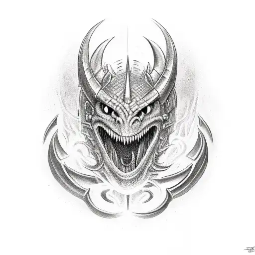 Dragonborn warrior tattoo design idea