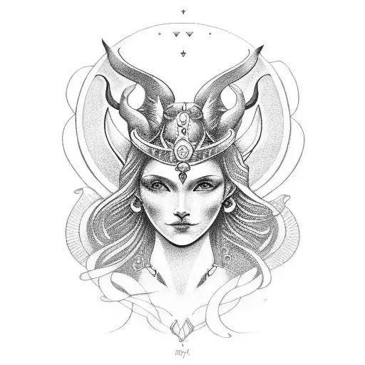 goddess freya tattoo design idea