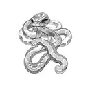 Max Payne surrounded by snakes tattoo design idea