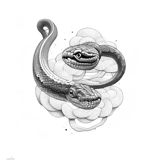 snake on all hand and big finger tattoo design idea