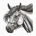 horse head tattoo design idea