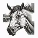 horse head tattoo design idea