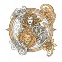 combined zodiac signs Virgo,leo,Cancer,Gemini tattoo design idea