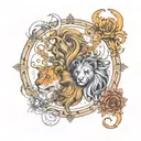 combined zodiac signs Virgo,leo,Cancer,Gemini tattoo design idea