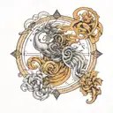 combined zodiac signs Virgo,leo,Cancer,Gemini tattoo design idea