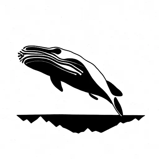 humpback whale with mountains tattoo design idea